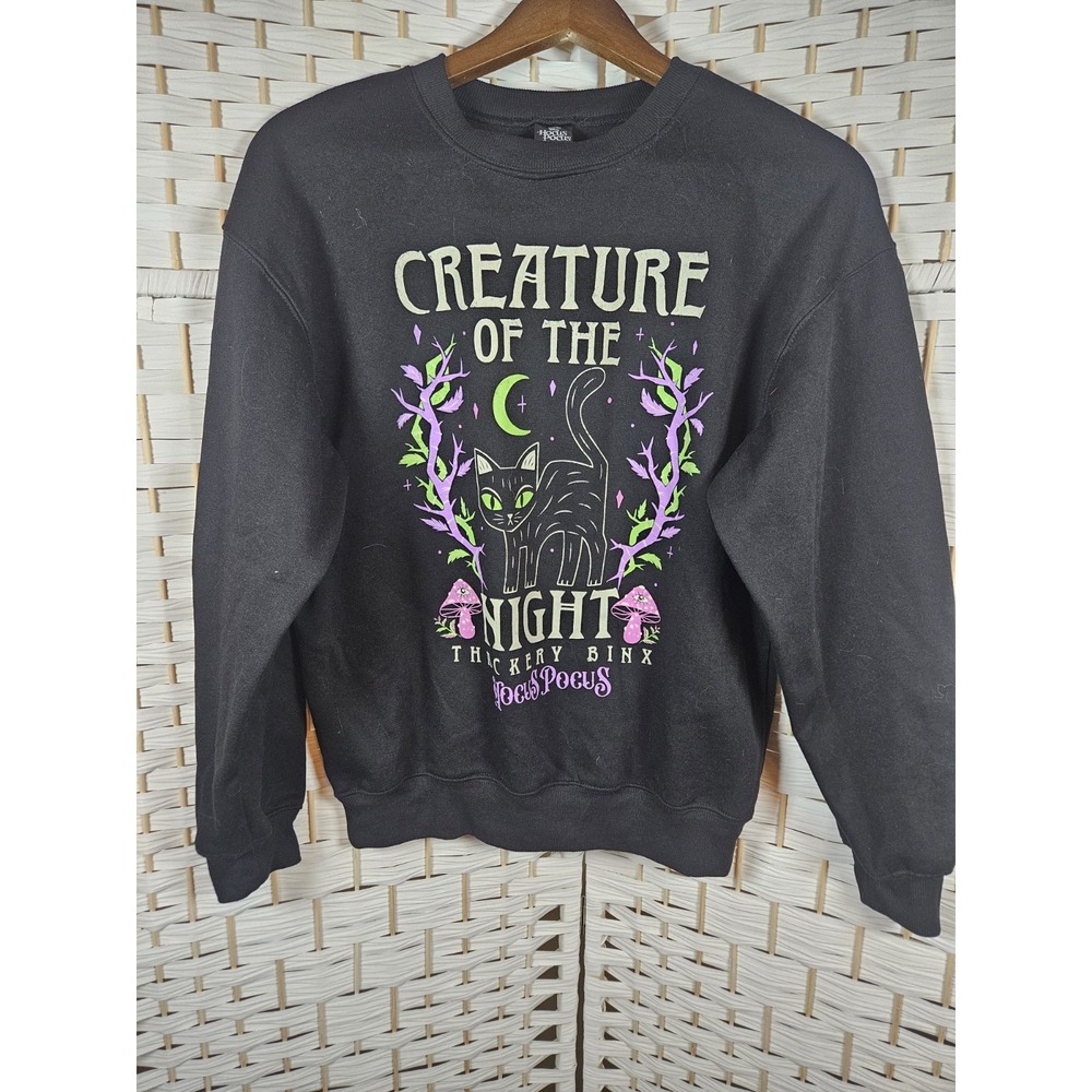 Disney Hocus Pocus Creature of the Night Sweatshirt Thackery Binx Cat Sz XS